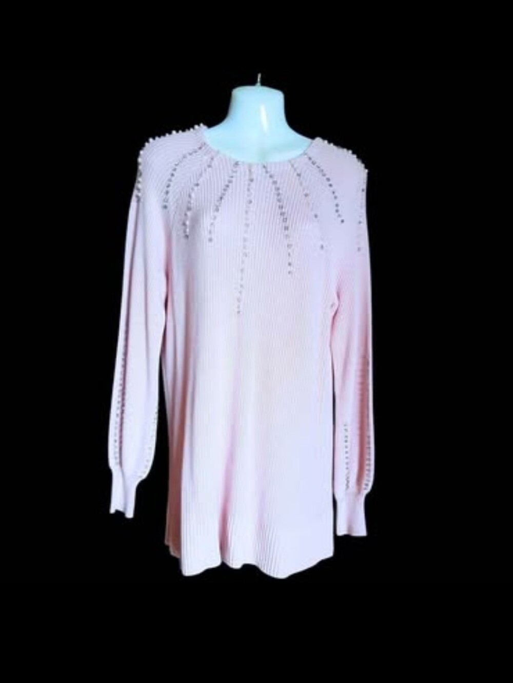 Laura Plus Pink Embellished Ribbed Sweater - Picture 2 of 5